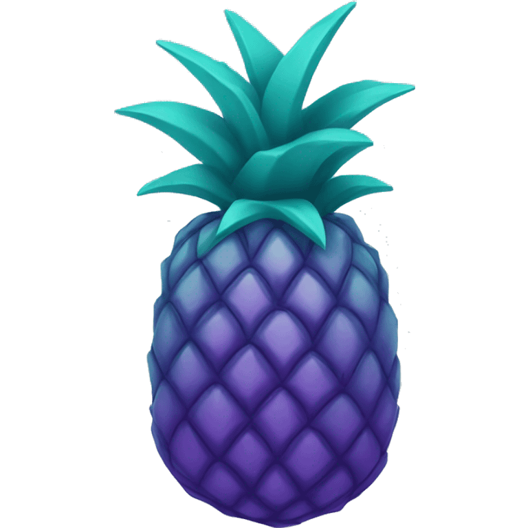 purple pineapple that is purple, on top of a teal seal that is teal emoji