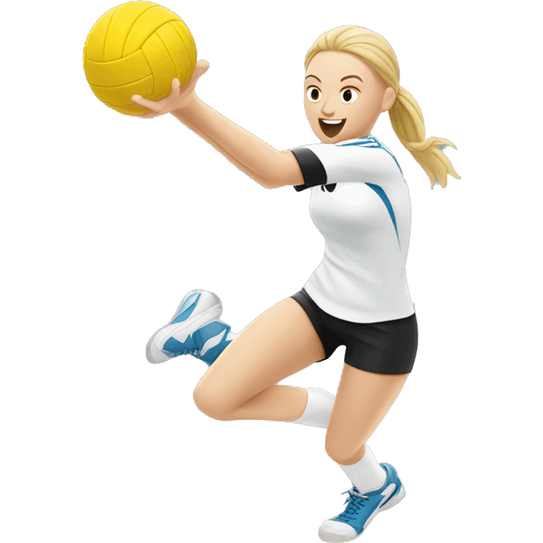 White volleyball player hitting a ball emoji