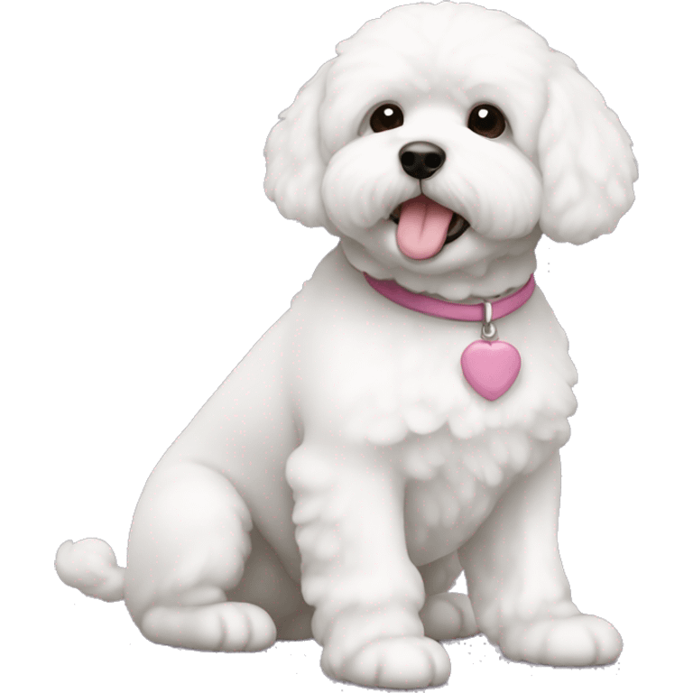 sitting bichon simple no cur emoji