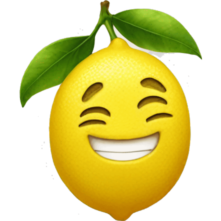 Lemon with a smile emoji