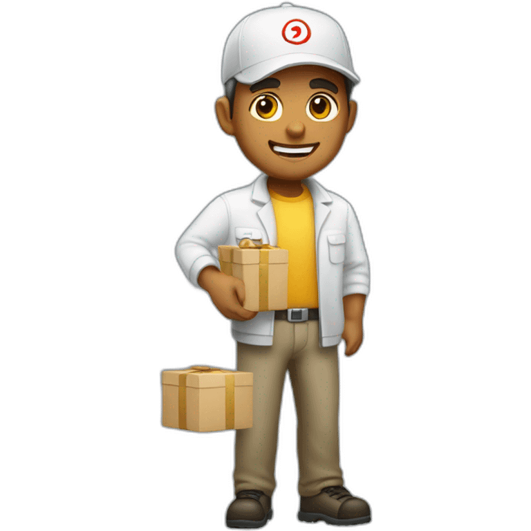 White Deliveryman on New Year emoji