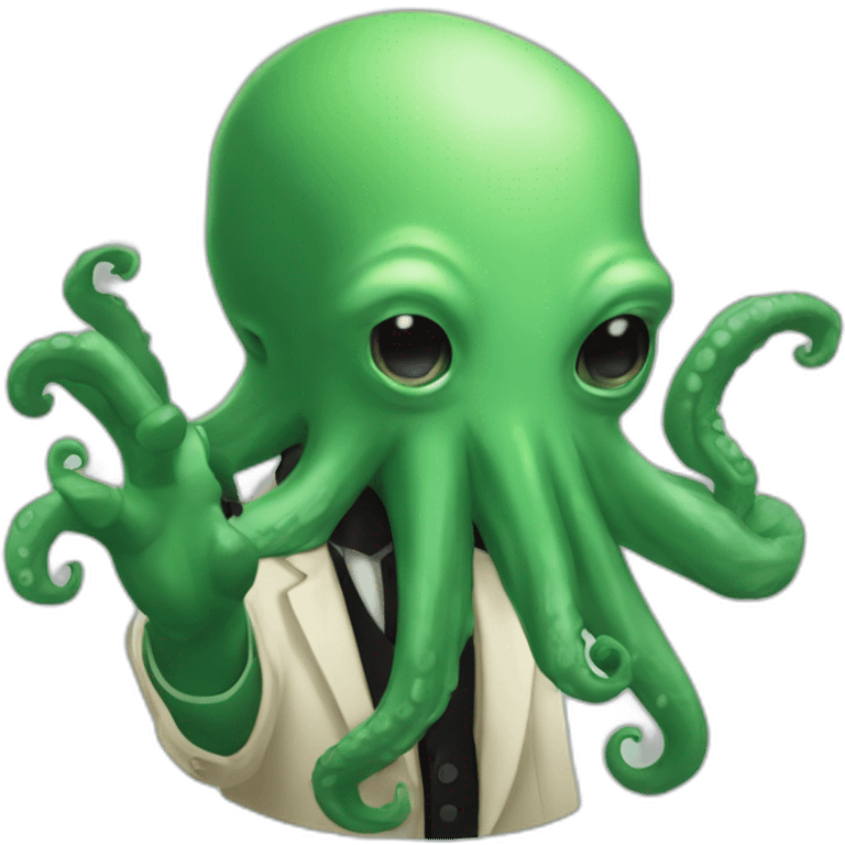 Fancy Human cthulhu salute with hand emoji