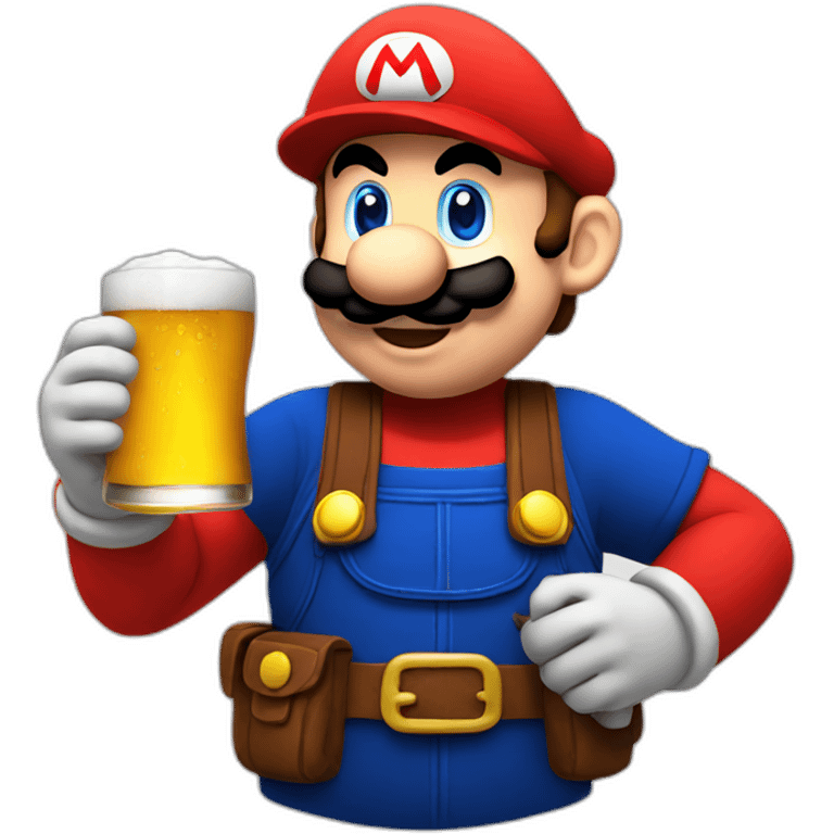 MARIO drinking a beer emoji