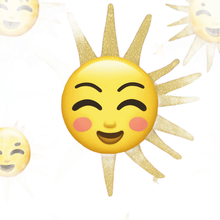 Lisa frank glitter sun and clouds emoji