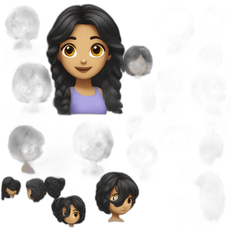 Black hair for girls emoji