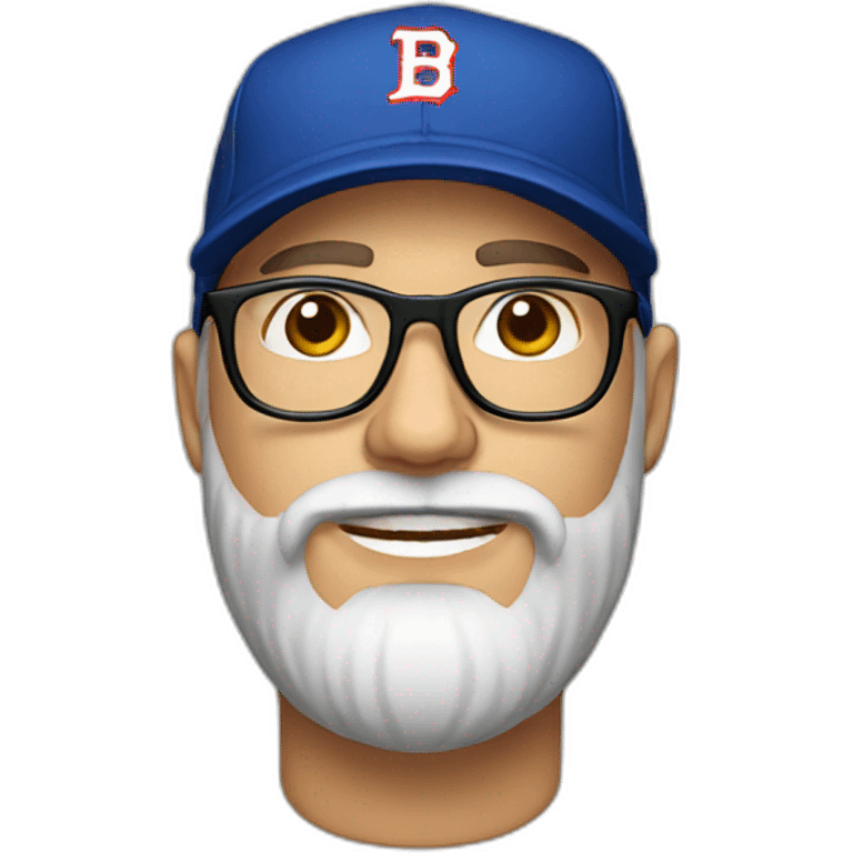 white man with glasses and beard with a baseball hat emoji