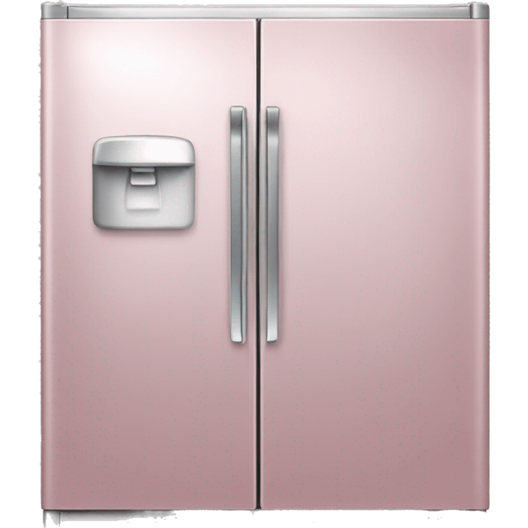 Realistic metallic light pink fridge isolated.  emoji