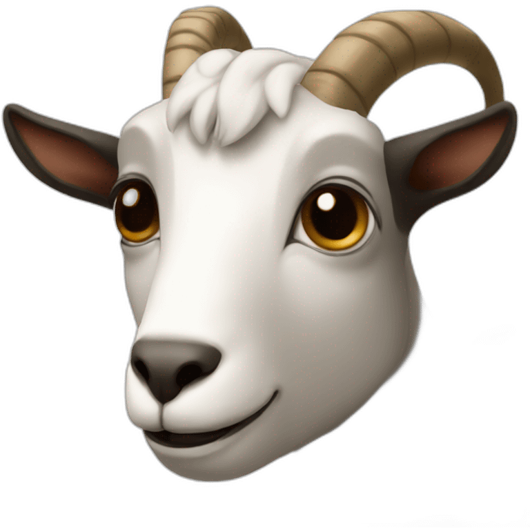 goat black, white and brown emoji