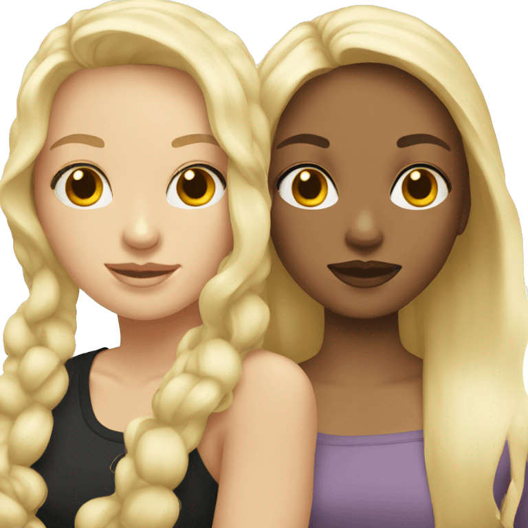 Two white blonde friends emoji