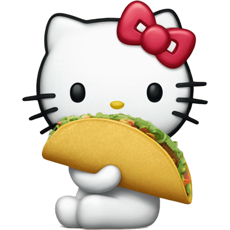 hello kitty eating a taco emoji