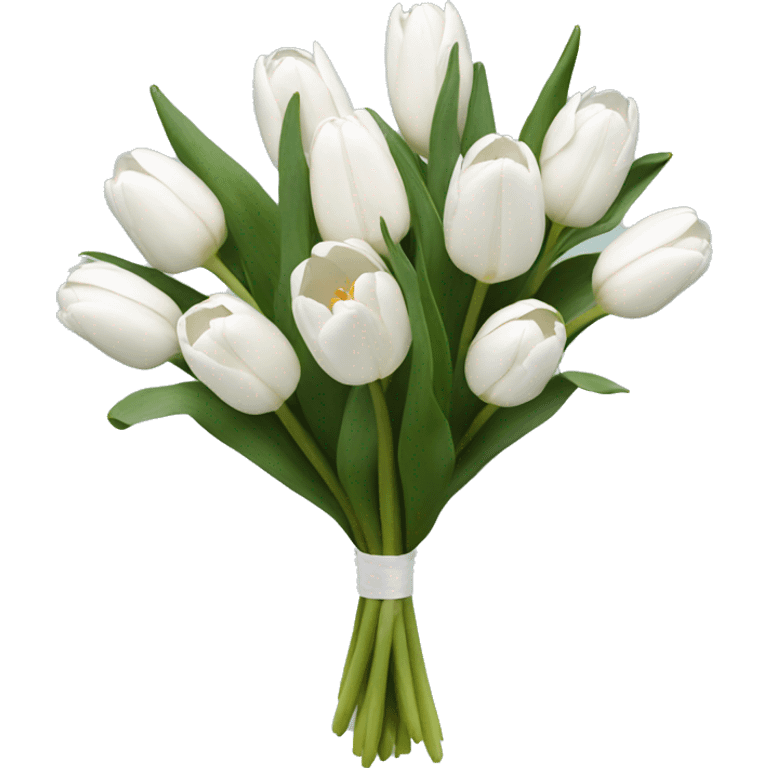 White tulips in a bouquet emoji