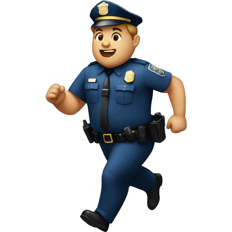 very tubby police officer running emoji