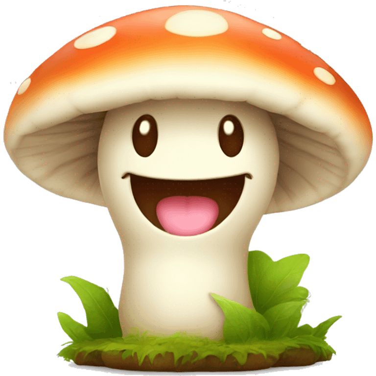 cute mushroom with a smile emoji