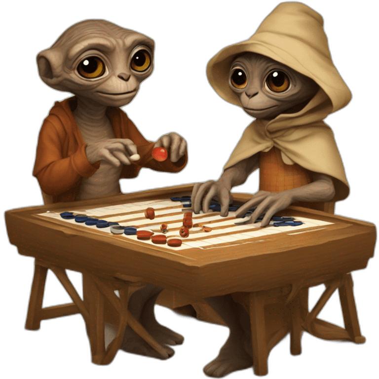 E.T. playing backgammon emoji