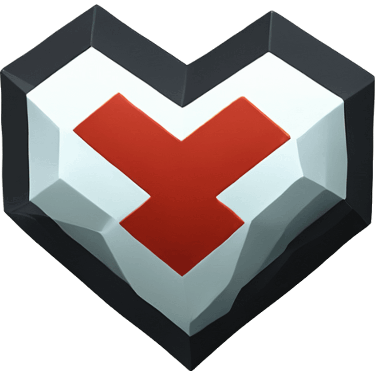 Minecraft hardcore stone heart 4k front emoji