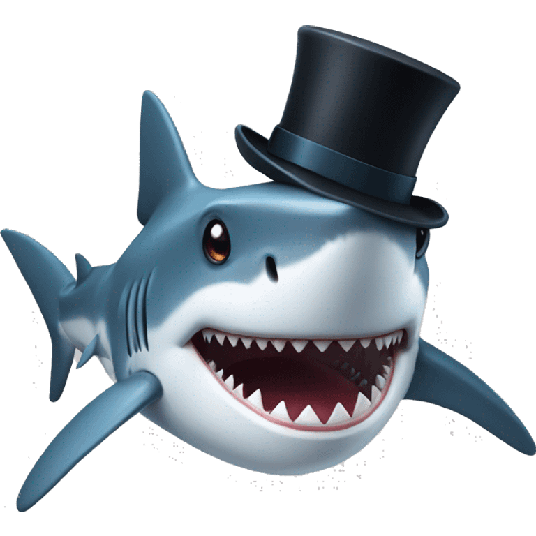 Shark with top hat emoji