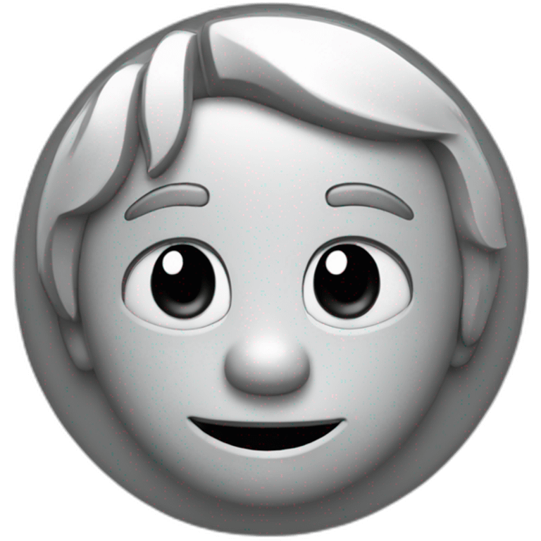 A coin in the shape of a retro Disney character in gray color emoji