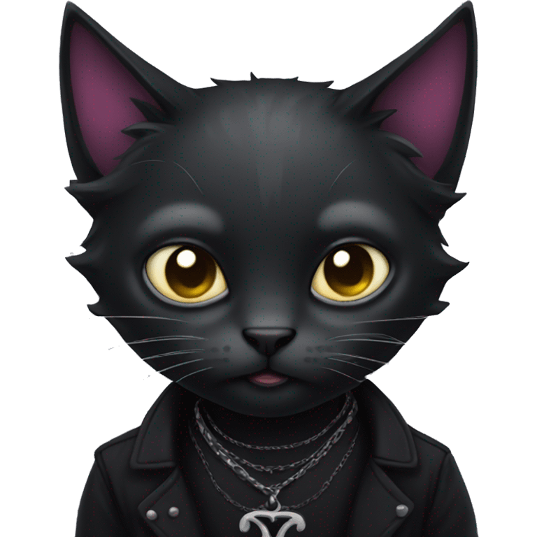 goth cat emoji