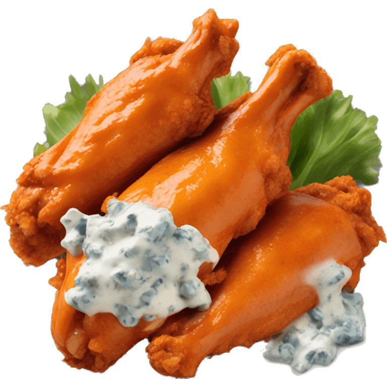 Buffalo chicken wings with blue cheese emoji