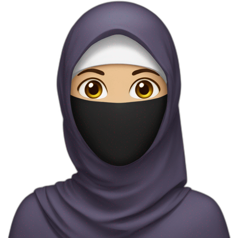 women with niqab face cover emoji