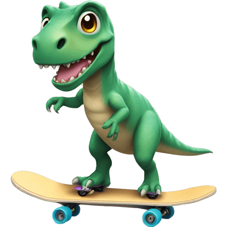 Dino on skateboard emoji