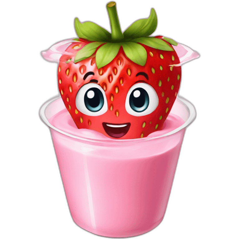 Strawberry yogurt emoji