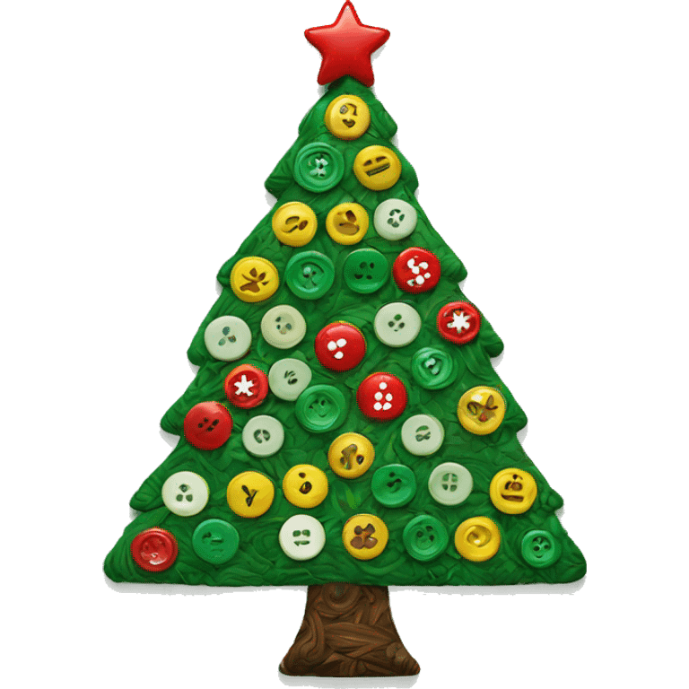 Christmas tree made out of buttons emoji