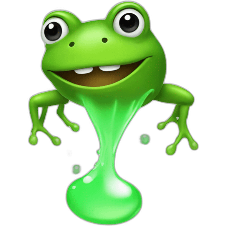 farting frog with green gas behind emoji