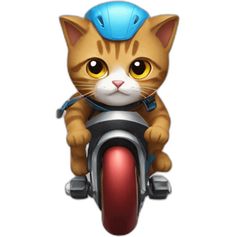 Cat racing Ironman emoji