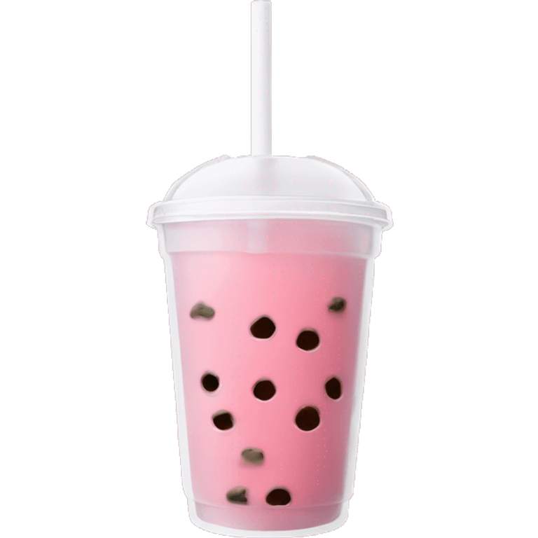 Pink boba with clear cup and white straw emoji