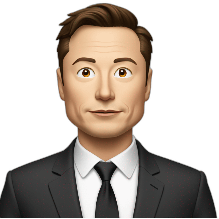 elon musk with a suit standing  emoji