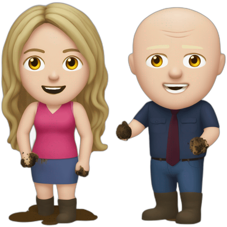 Victoria Coren-Mitchell and Phil Mitchell mud fight emoji