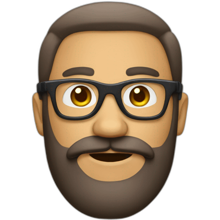 Homme barbue avec des lunettes emoji