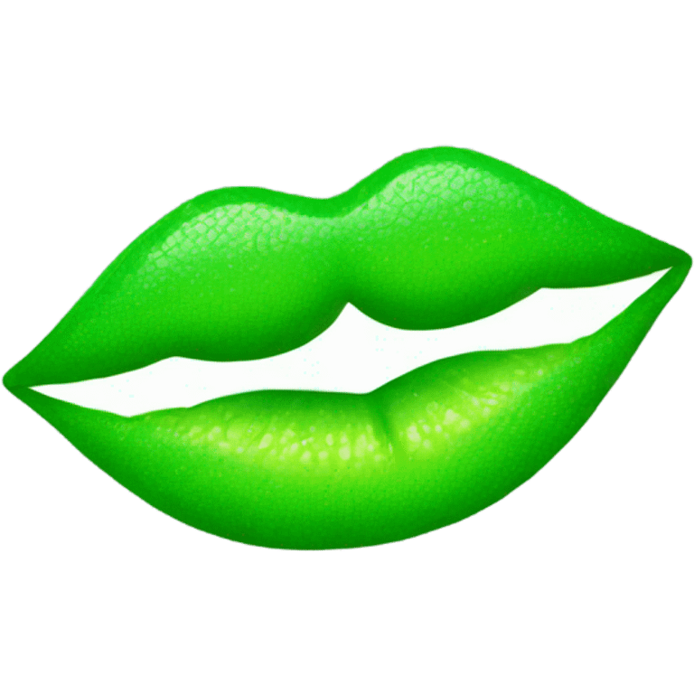 Green lips with lime in it emoji