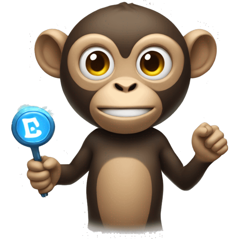 Monkey with electric symbol in hand emoji