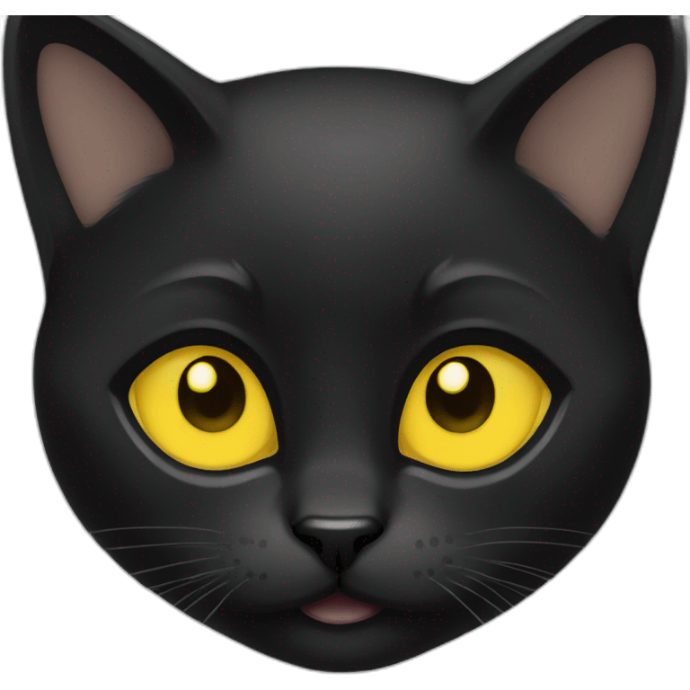 black kitten with yellow eyes emoji