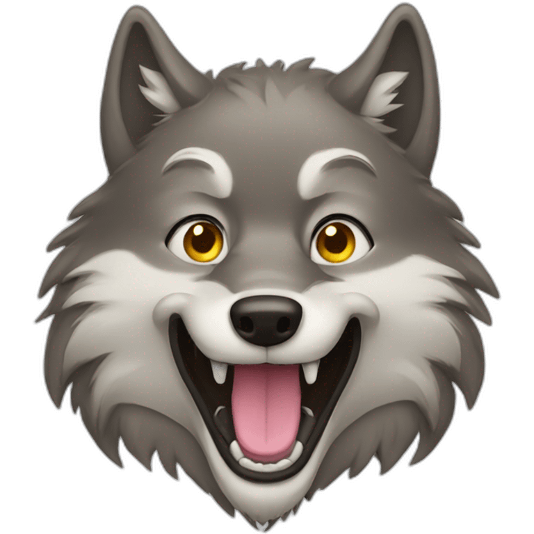 Wolf smiling emoji