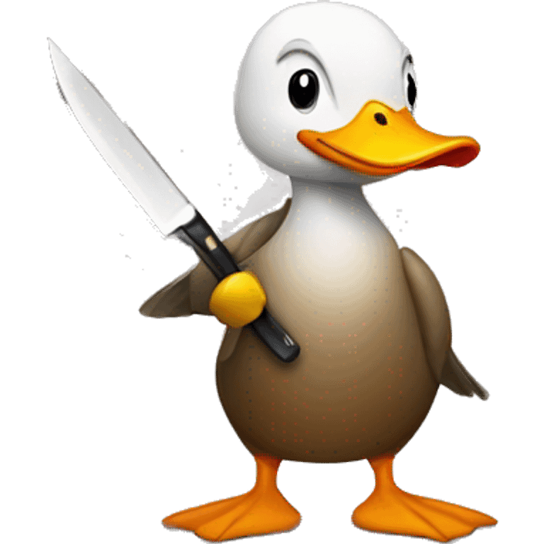 Duck holding knife emoji