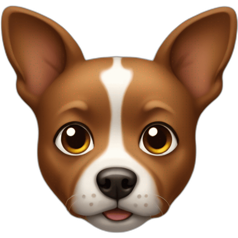 small dog face completely brown in color emoji