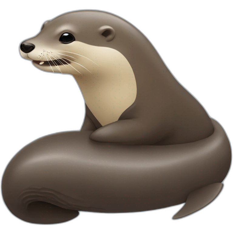 Loutre sur baleine emoji