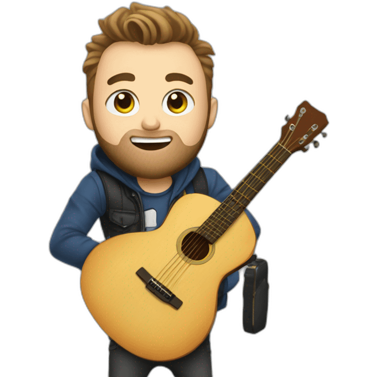 Squeezie avec une guitare emoji