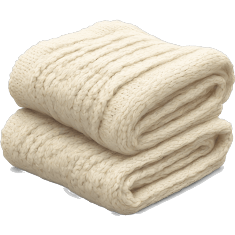 Folded knitted cream blanket emoji