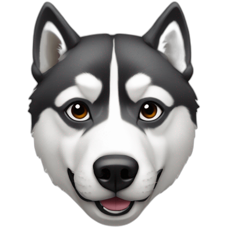 Realistic husky black and white mask veyron eyes emoji