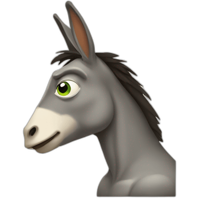 donkey with the face of pepe the frog in semi side view emoji