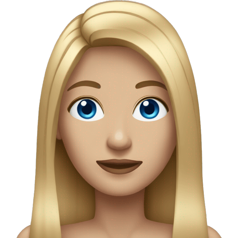 Woman with long straight  hair dark blonde and blue eyes emoji