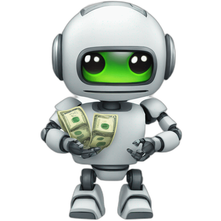 robot with money emoji