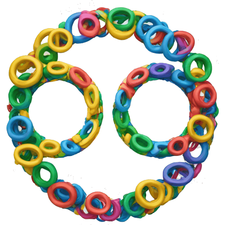 olympic rings made up of the letters GQSC emoji