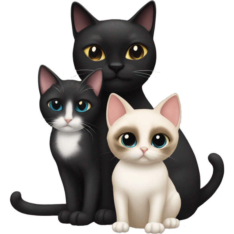 Black cat and Siamese cat emoji