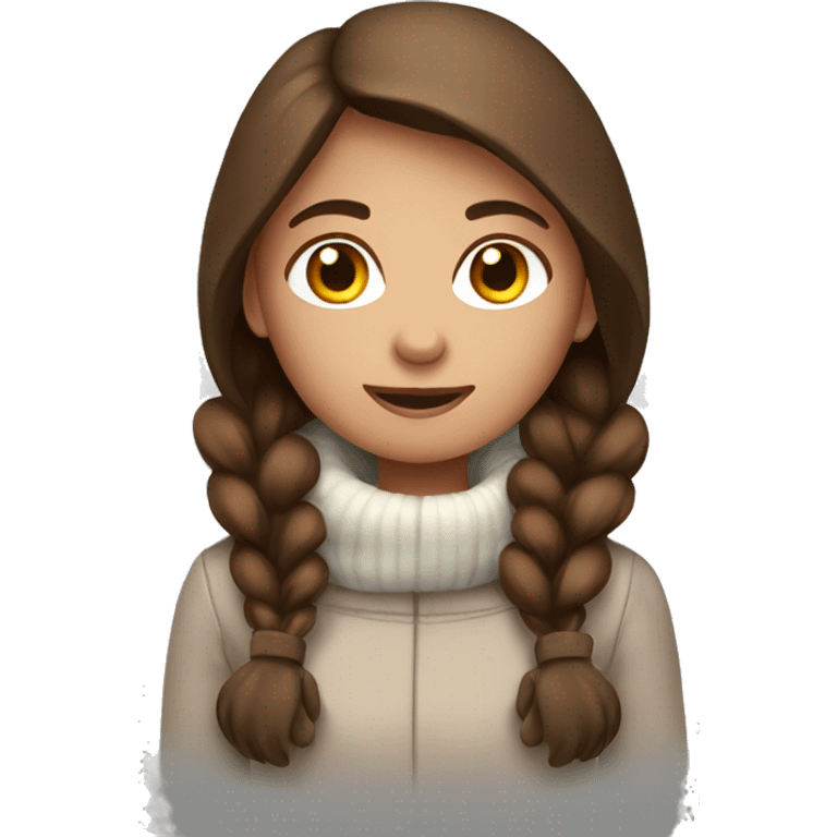 brown haired girl in mittens emoji