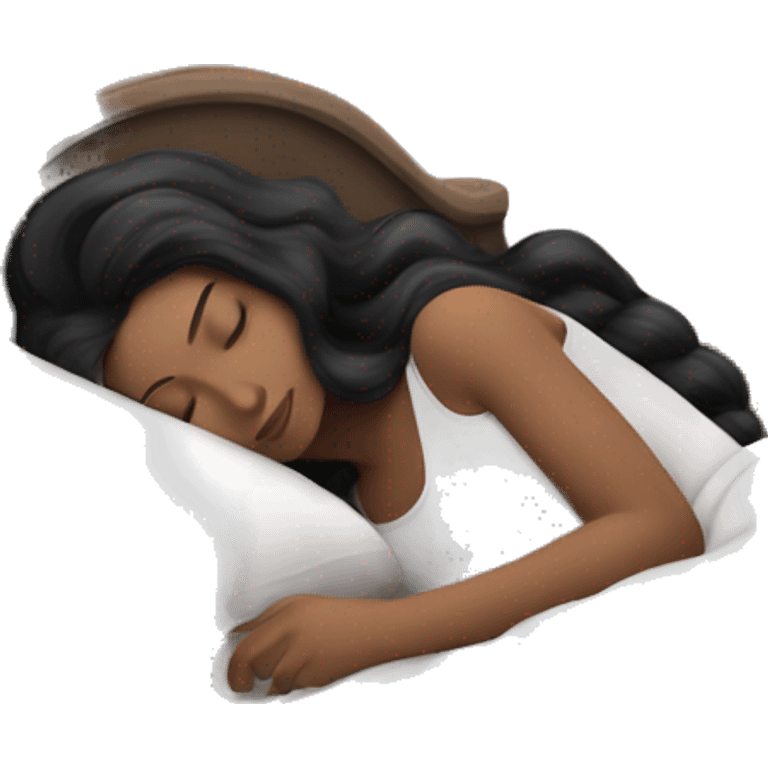 sleeping beauty black hairwhite girl with a silk pillow emoji